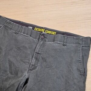 Lee Extreme Comfort Straight Fit Pants Mens 46x30 Cots 44x28 Gray Chino Stretch